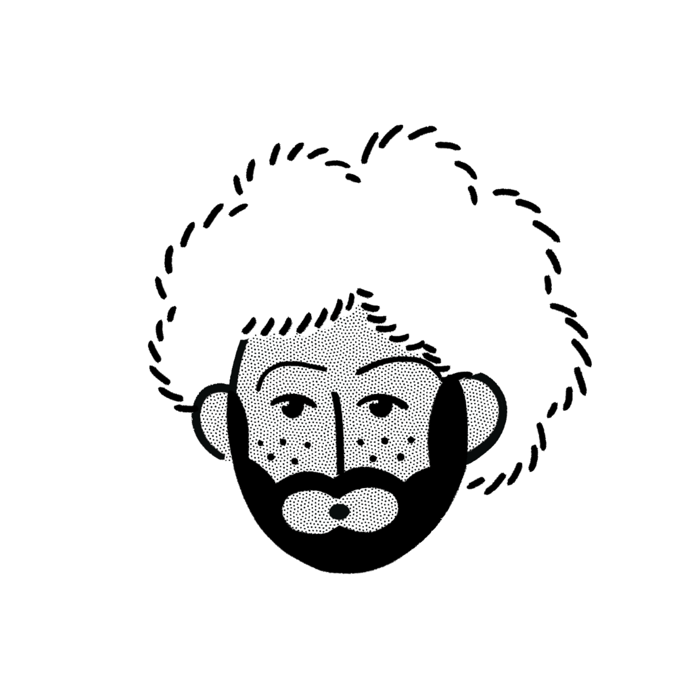 Illustrated portrait of Victor Salcedo